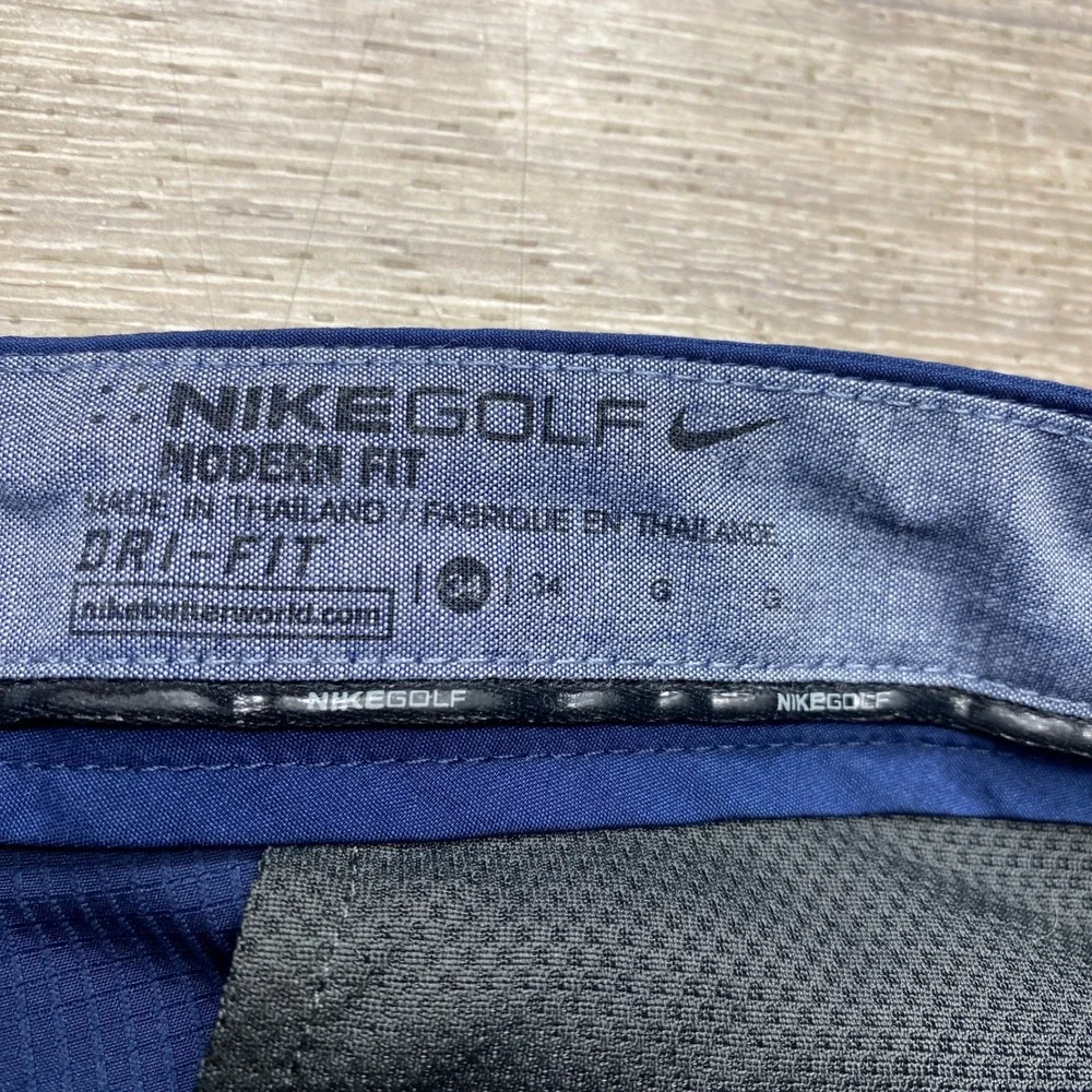 Nike Golf Shorts Mens 34 Modern Fit Dri-FIT Polyester Navy Blue 725706-410‎